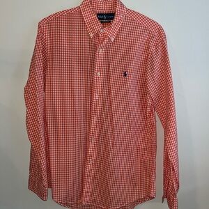 Orange and white chap shirt by Ralph Lauren